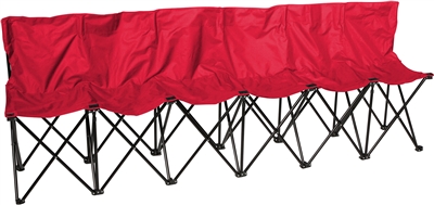 Portable 6 Seater Sports Bench With Back Sits 6 People by Trademark Innovations (Red)