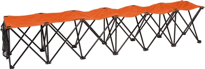 Portable 6 Seater Sports Bench Sits 6 People (Orange)