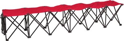 Portable 6 Seater Sports Bench Sits 6 People (Red)