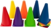 9" Plastic Cone -12 Pack Mixed Colors Sports Training Gear by Coach's Closet