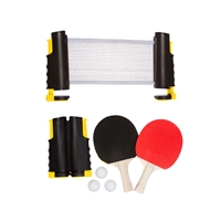 Anywhere Table Tennis Set with Paddles Balls by Trademark Innovations (Yellow)