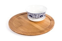 10" Diameter Bamboo Lazy Susan Turntable with Rim by Trademark Innovations