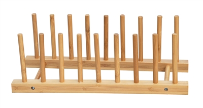 Plate Holder For 8 Plates Made From Natural Bamboo by Trademark Innovations