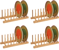 Plate Holder For 8 Plates Made From Natural Bamboo Set of 4 by Trademark Innovations