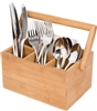 100% All Natural Bamboo Utensil Holder With Handle By Trademark Innovations (Natural)