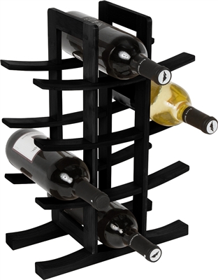Wine Rack Holds 12 Bottles Made From Natural Bamboo By Trademark Innovations (Black)
