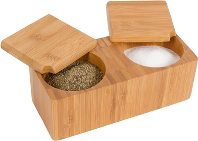 Bamboo Salt Pepper Box Kitchen Accessory with Sliding Tops