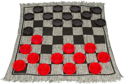 Giant Checker/Tic Tac Toe Reversible Game Rug by Trademark Innovations