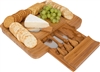 Bamboo Cheese Serving Tray with Hide-Away Utensil Set By Trademark Innovations