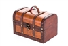 Small Wood Leather Decorative Chest By Trademark Innovations