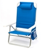 5-Position Aluminum Frame Beach Chair with Pillow by Trademark Innovations (Blue)