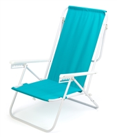 7-Position High Back Steel Tube Beach Chair by Trademark Innovations (Light Blue)