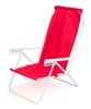 7-Position High Back Steel Tube Beach Chair by Trademark Innovations (Red)