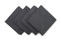 Square Slate Drink Coasters 4" x 4" Set of 4 by Trademark Innovations 