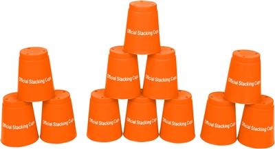 Quick Stack Cups Speed Training Sports Stacking Cups Set of 12 By Trademark Innovations (Orange)