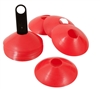 2" Plastic Disc Cone 24 Pack Red Colors with Carrier- Sports Training Gear by Trademark Innovations