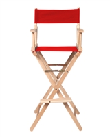 Director's Chair Counter Height Light Wood By Trademark Innovations (Red)