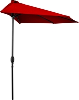 9' Patio Half Umbrella by Trademark Innovations (Red)