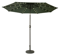 9' Deluxe Solar Powered LED Lighted Patio Umbrella by Trademark Innovations (Green)