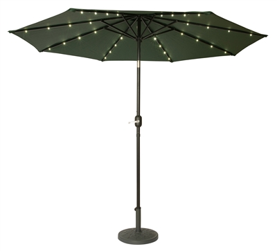 9' Deluxe Solar Powered LED Lighted Patio Umbrella by Trademark Innovations (Green)