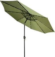 9' Deluxe Solar Powered LED Lighted Patio Umbrella by Trademark Innovations (Light Green)