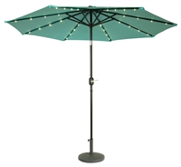 9' Deluxe Solar Powered LED Lighted Patio Umbrella by Trademark Innovations (Teal)