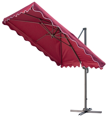 8.2 Foot Deluxe Square Polyester Red Offset Patio Umbrella by Trademark Innovations