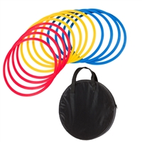 Trademark Innovations Speed Agility Training Rings Set of 12 18" Diameter Multicolor (With Carrycase)