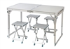 4 Person Aluminum Lightweight Folding Camp Table with 4 Stools by Trademark Innovations