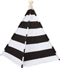 Canvas Teepee 6' With Carrycase -Playful Black Stripes by Trademark Innovations