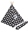 Canvas Teepee 6' With Carrycase -Whimsical BlackWith White Polka Dot by Trademark Innovations