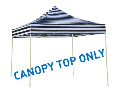 10' x 10' Square Replacement Canopy Gazebo Top Assorted Colors By Trademark Innovations (Black Stripe)