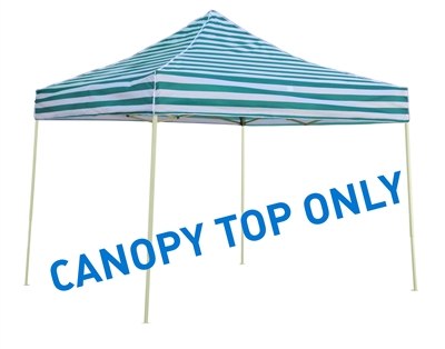 10' x 10' Square Replacement Canopy Gazebo Top Assorted Colors By Trademark Innovations (Green Stripe)