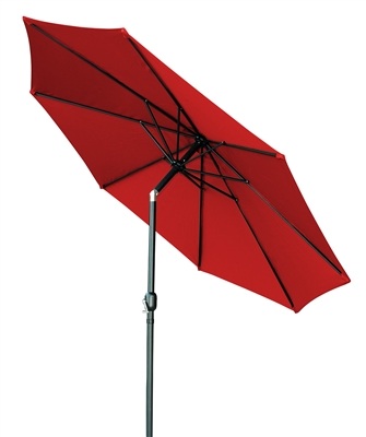 10' Tilt with Crank Patio Umbrella with Bronze-Finish Starburst Base by Trademark Innovations (Red)
