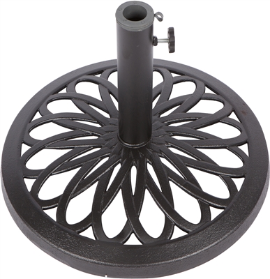 Cast Iron Umbrella Base 17.7 Inch Diameter by Trademark Innovations (Black)