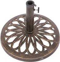 Cast Iron Umbrella Base 17.7 Inch Diameter by Trademark Innovations (Bronze)