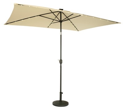 10' x 6.5' Rectangular Solar Powered LED Lighted Patio Umbrella by Trademark Innovations (Beige)