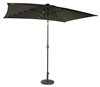 10' x 6.5' Rectangular Solar Powered LED Lighted Patio Umbrella by Trademark Innovations (Black)