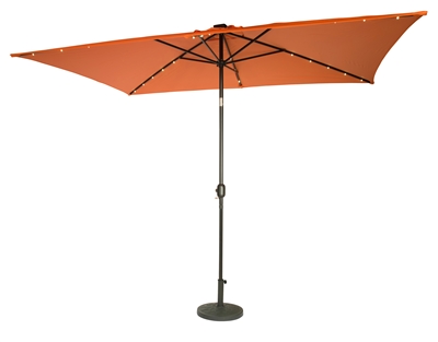 10' x 6.5' Rectangular Solar Powered LED Lighted Patio Umbrella by Trademark Innovations (Orange)