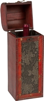 Treasure Chest Wine Box Wooden for 1 Bottle By Trademark Innovations