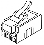 RJ-12 Standard Modular Plugs, RJ-12 (6P6C), Flat Cable, Stranded Wire, 500 pc. Bag