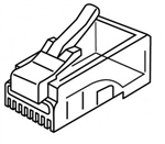 RJ-45 Standard Modular Plugs, RJ-45 (8P8C), Flat Cable, Stranded Wire - Purchase qty. multiples of 500 pcs.