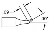 1/64 Conical Sharp Bent 30 Degrees TD-100 Soldering tip