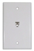 Single Outlet Flush Mount Wall Plate White 6P/6C