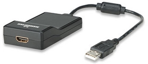 USB 2.0 to HDMI Adapter Converts PC-based A/V signals into HDMI