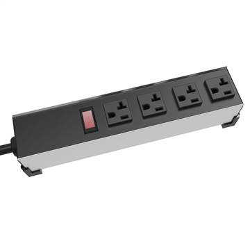 8 Outlet Heavy Duty Power Strip - 6ft Cord, 5-20P Plug, 5-20R Receptacles, On/Off Switch