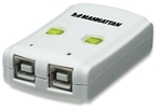 Hi-Speed USB 2.0 Automatic Sharing Switch 1x2 Ports, Dual Control