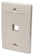 Wall Plate Flush Mount, 1 Outlet, Ivory