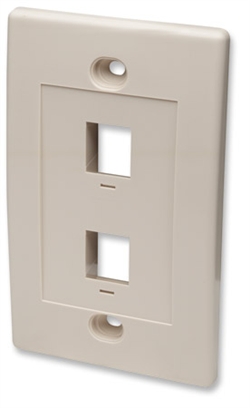 Wall Plate Flush Mount, 2 Outlet, Ivory