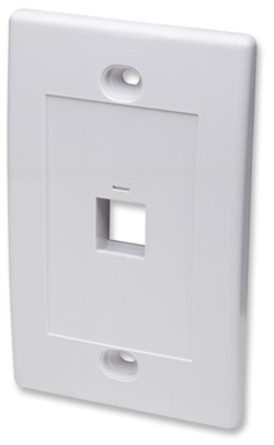 Wall Plate Flush Mount, 1 Outlet, White